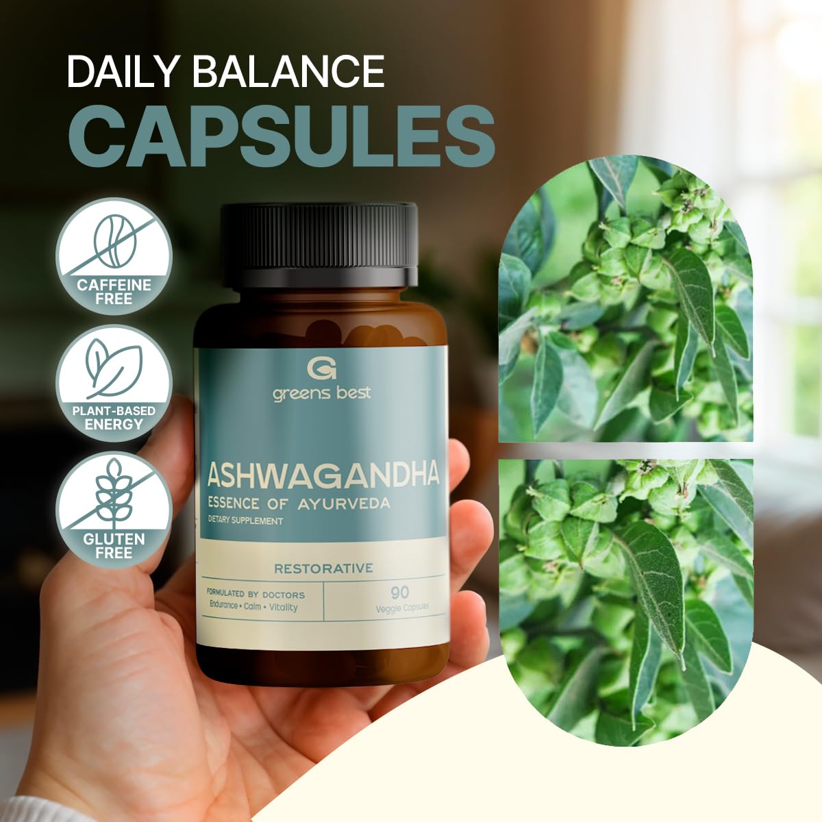 GREEN'S BEST Ashwagandha Capsules, 90 Count