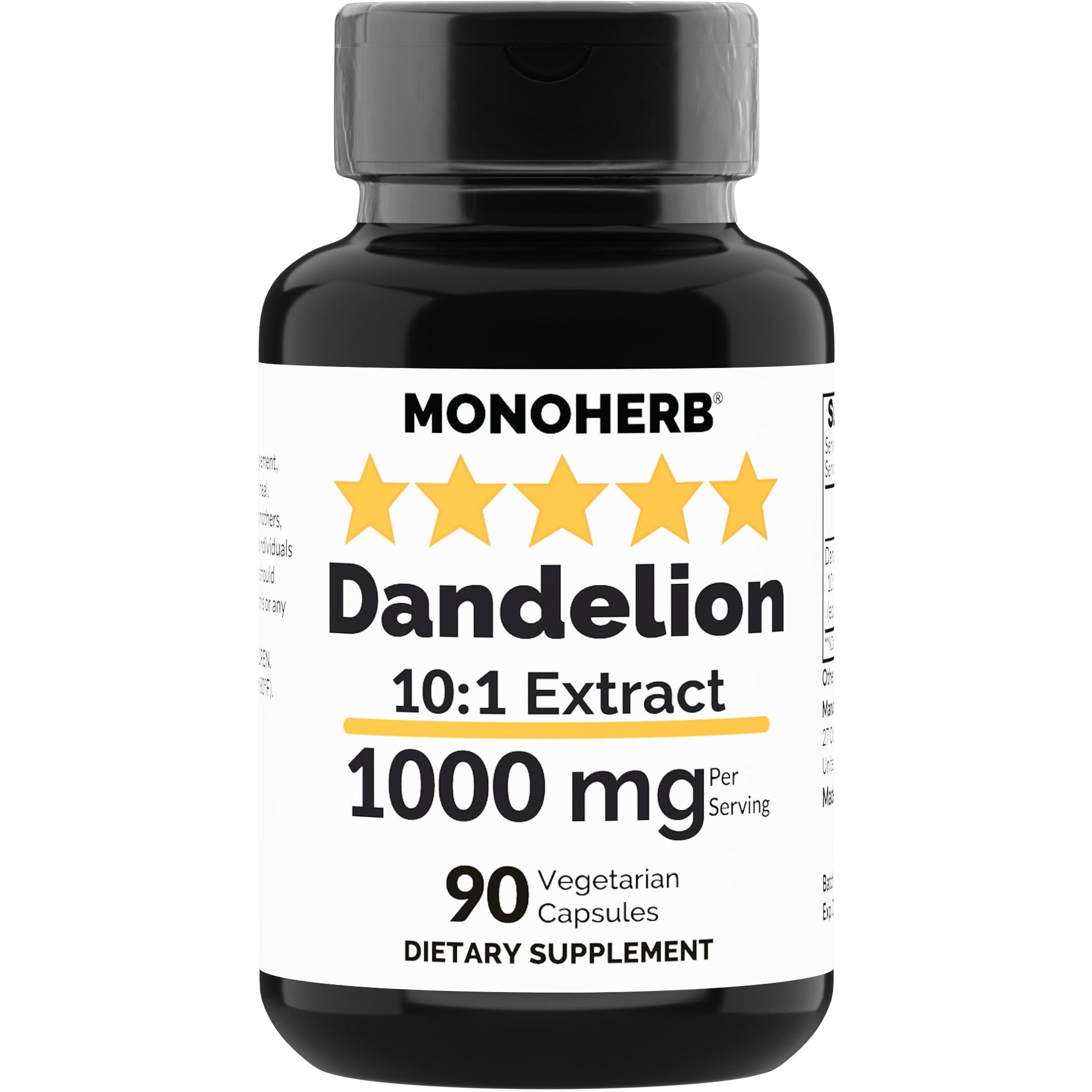 MONOHERB Dandelion 10:1 Extract Capsules, 90 Count