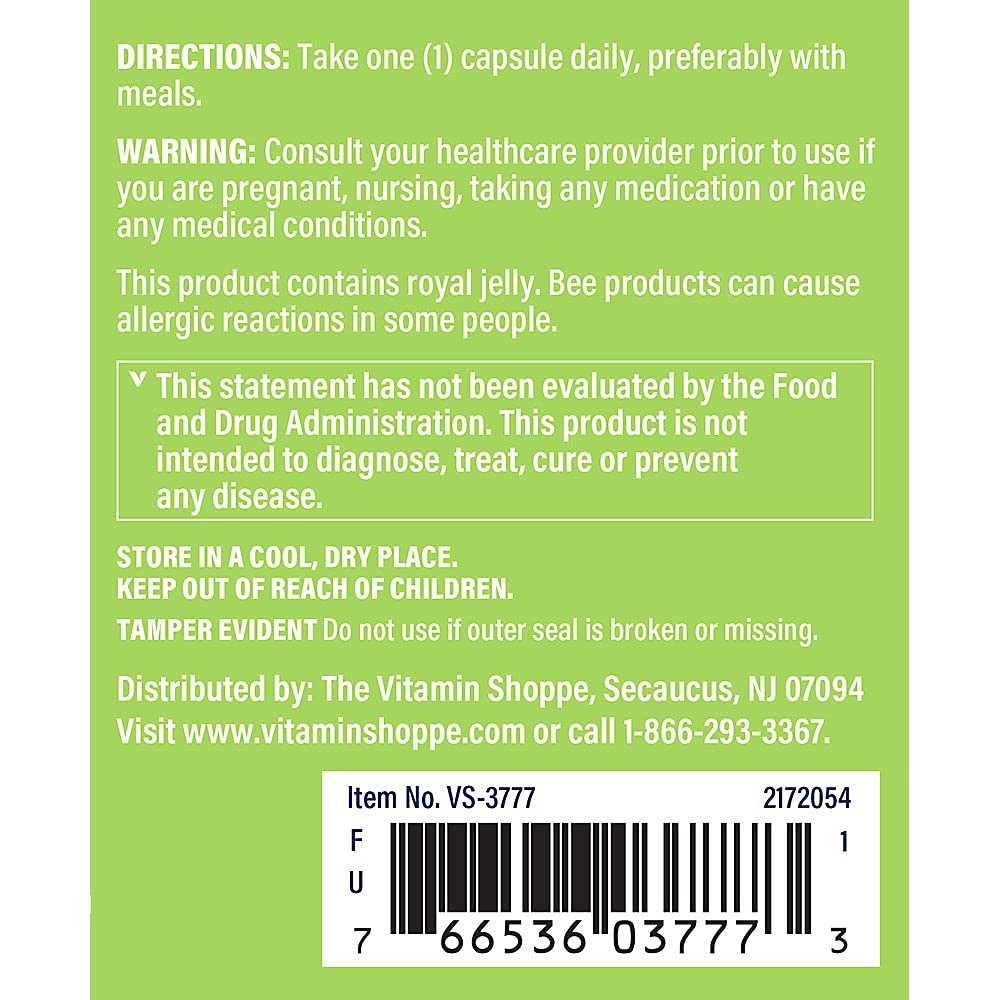 The Vitamin Shoppe Ginseng Energy Support, Mental Clarity & Adaptogenic Wellness, Capsules 120