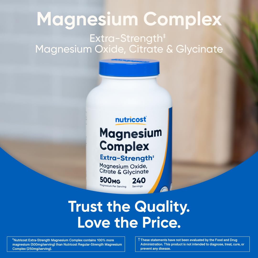 Nutricost Magnesium Complex Extra Strength 500mg Capsules 240 Count