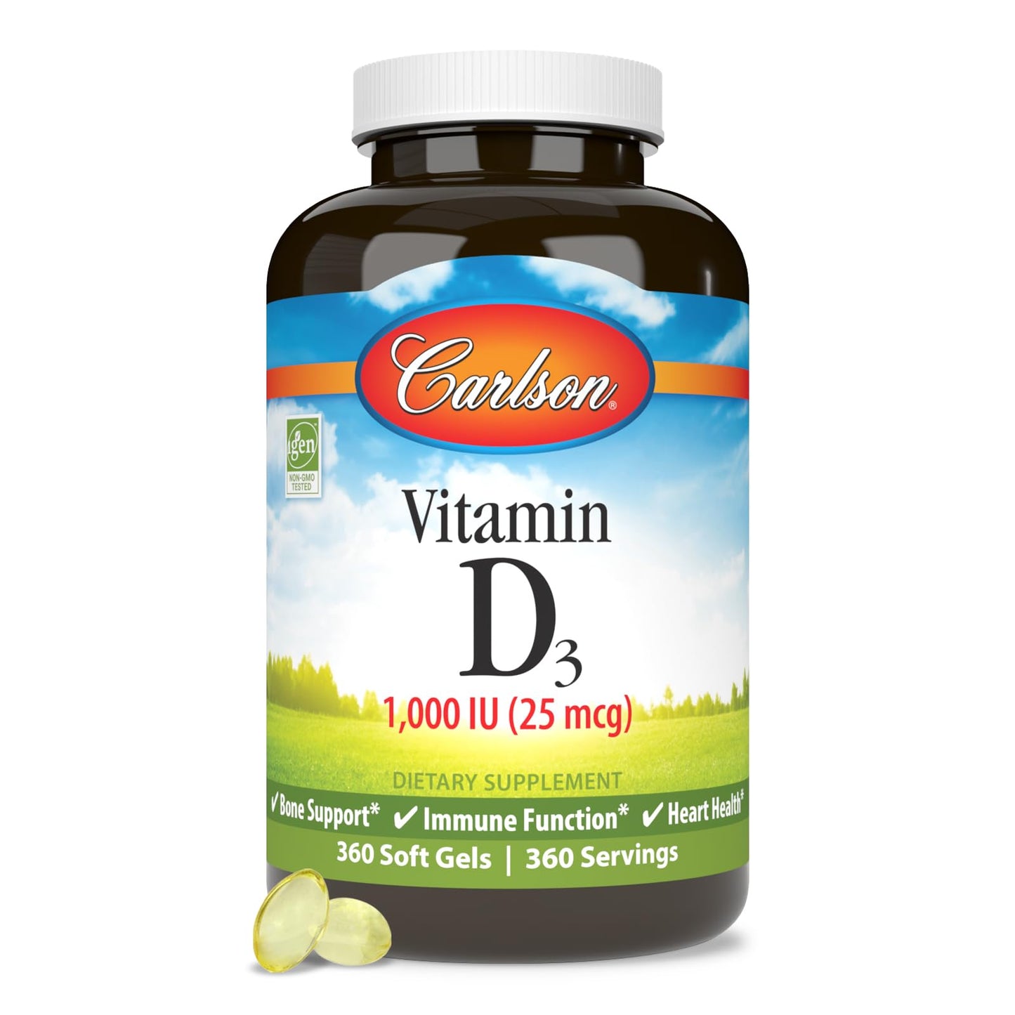 Carlson Vitamin D3 Soft Gels 360 Softgels