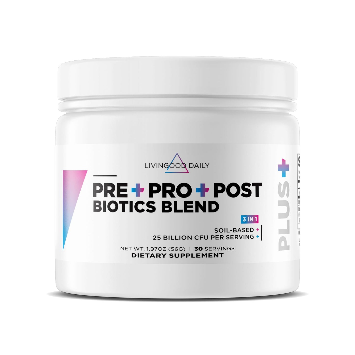 Livingood Daily Pre Pro Post Biotics Blend Powder 1.97 Ounce