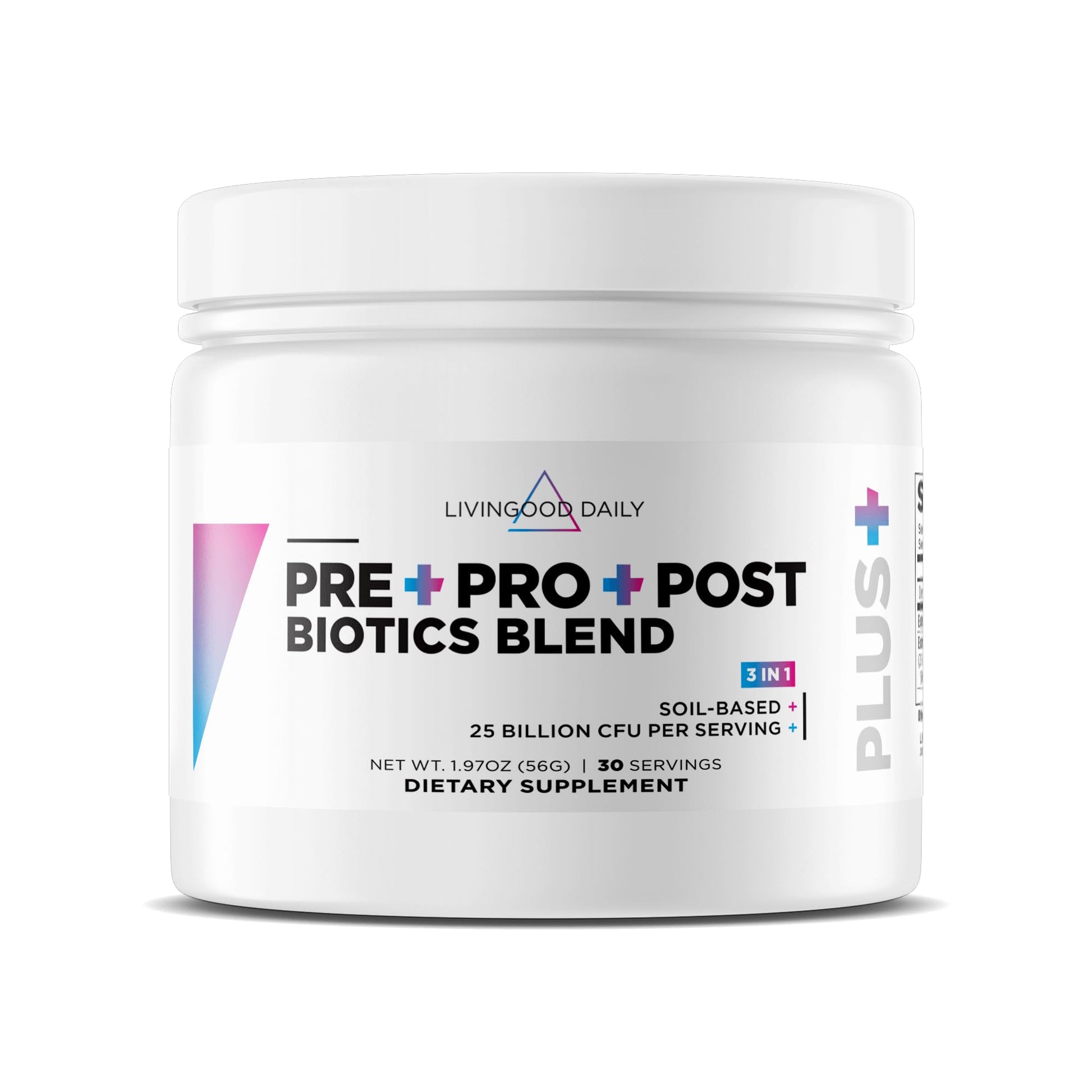 Livingood Daily Pre Pro Post Biotics Blend Powder 1.97 Ounce
