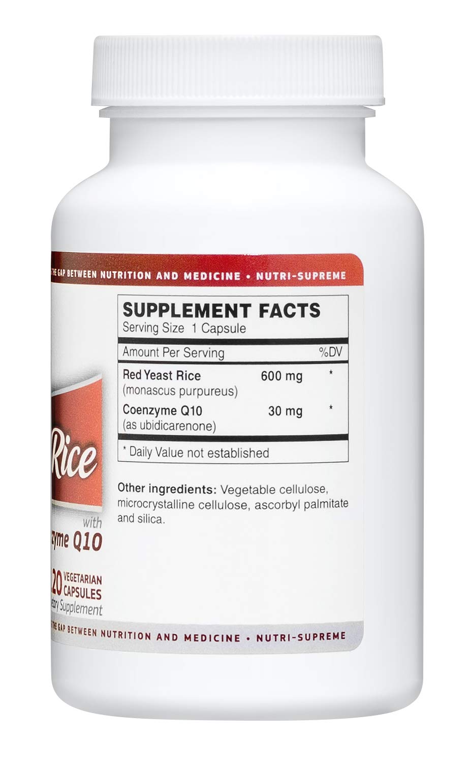 Nutri-Supreme Research Red Yeast Rice 600 mg with Coenzyme Q-10, 120 Vegicaps