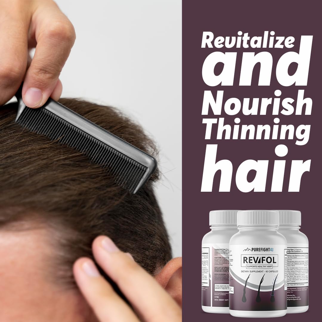 PureFight4U Revifol Hair Support Supplement Capsule 0.5 oz, 5 Bottles