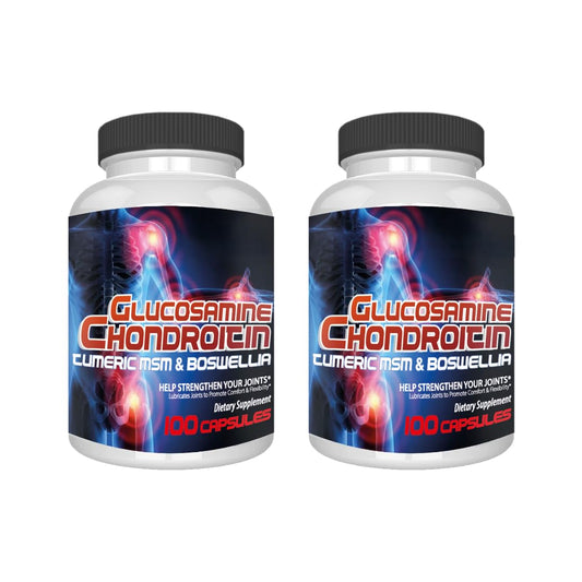 Generic Glucosamine Chondroitin with Turmeric MSM & Boswellia Joint Support Supplement Capsules, 200