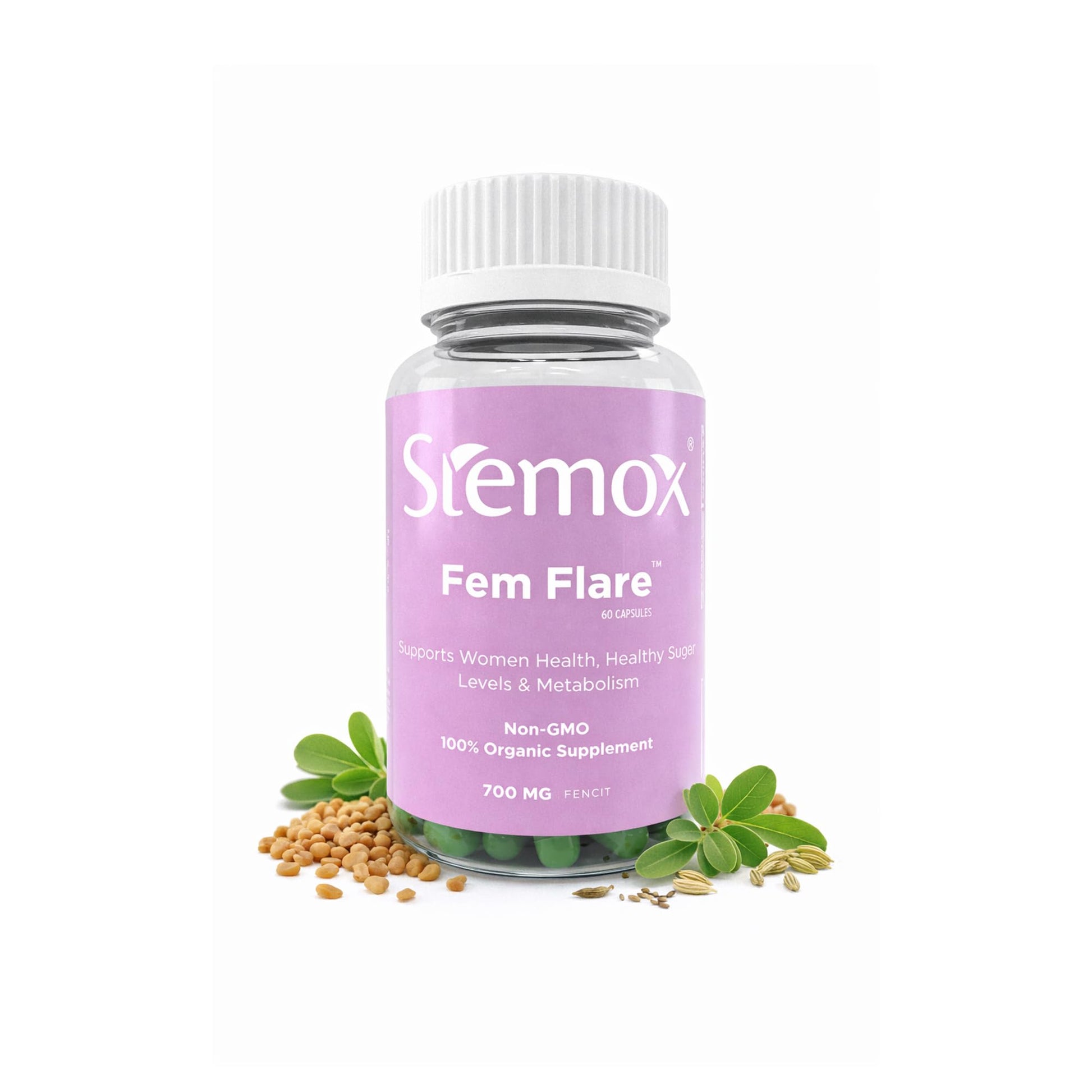 Stemox Fem Flare Fenugreek Supplement for Women Capsules 60 Capsules