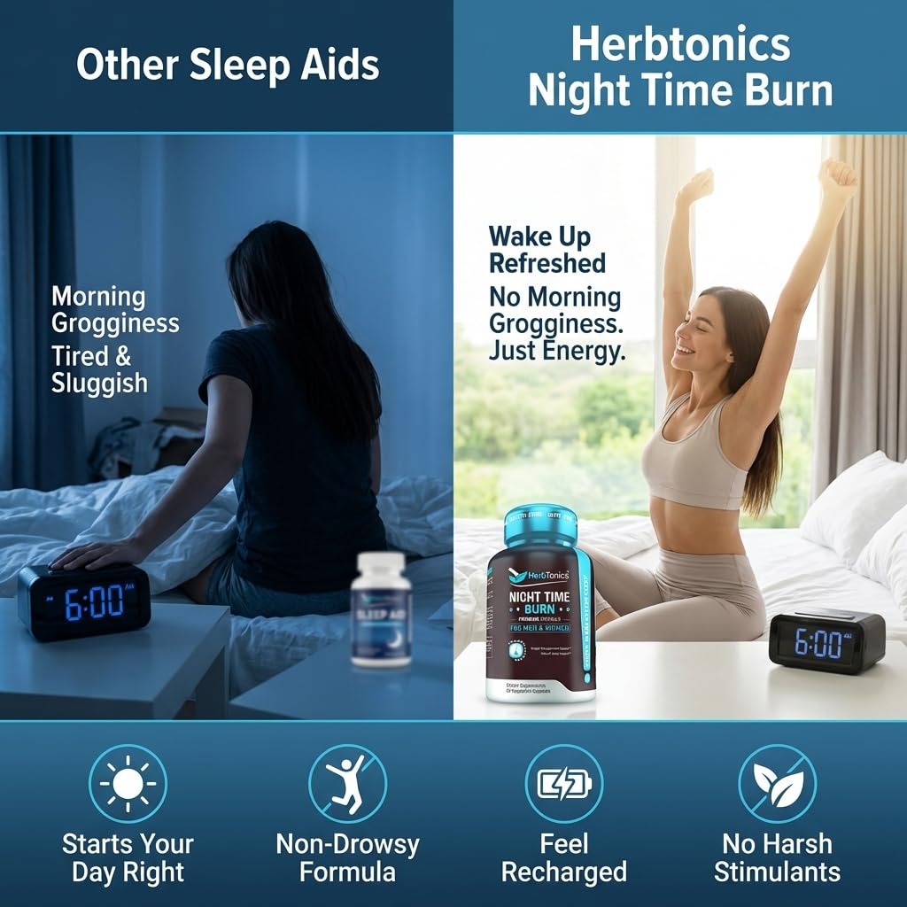 Herbtonics Night Time Burn & Sleep Complex Capsules 60 Count