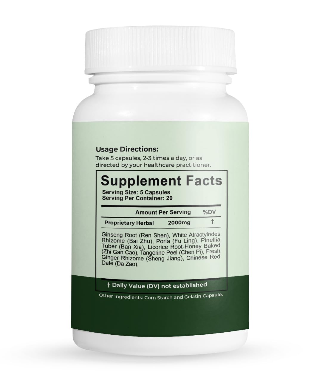 ZenithHerb Major Six Herbs/Liu Jun Zi Tang Herbal Dietary Supplement, Capsule, 100 Capsules