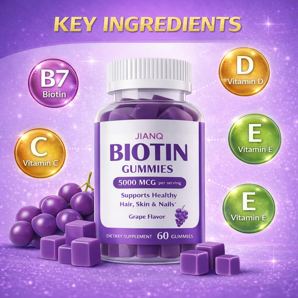 JianQ Biotin Gummies 60 Count