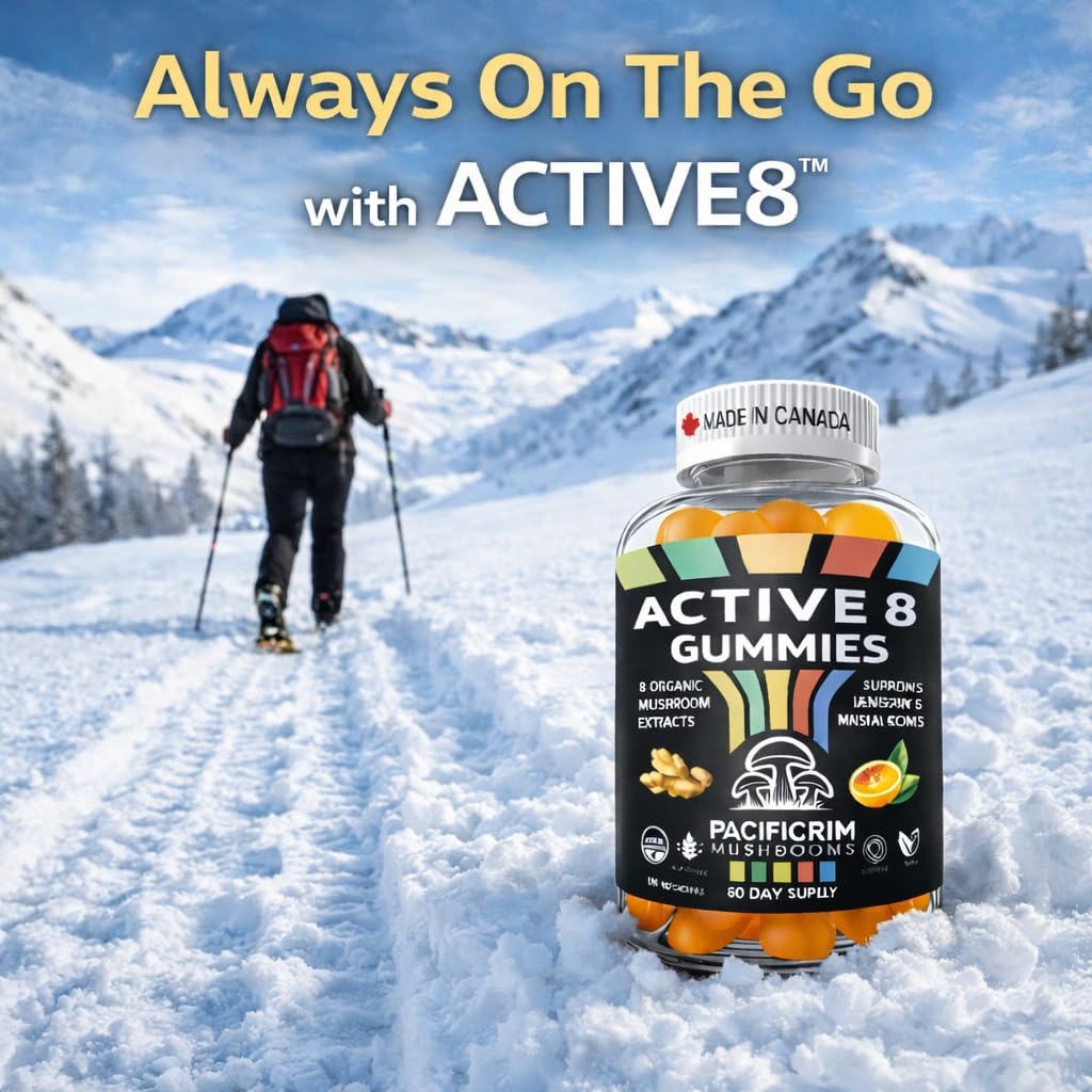 Pacific Rim Mushrooms Active 8 Mushroom, 60 Gummies