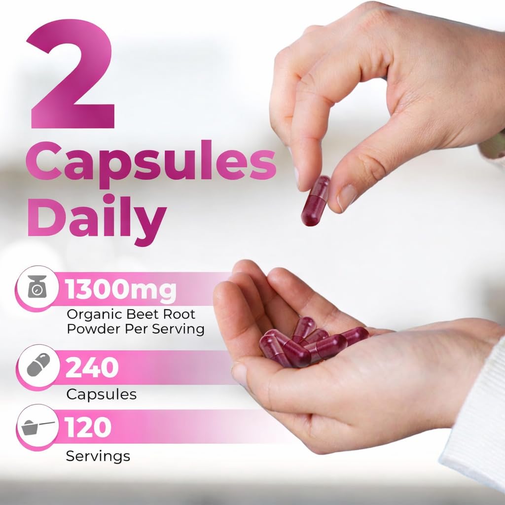 Nutrathrive Organic Beet Root Capsules 240 Count