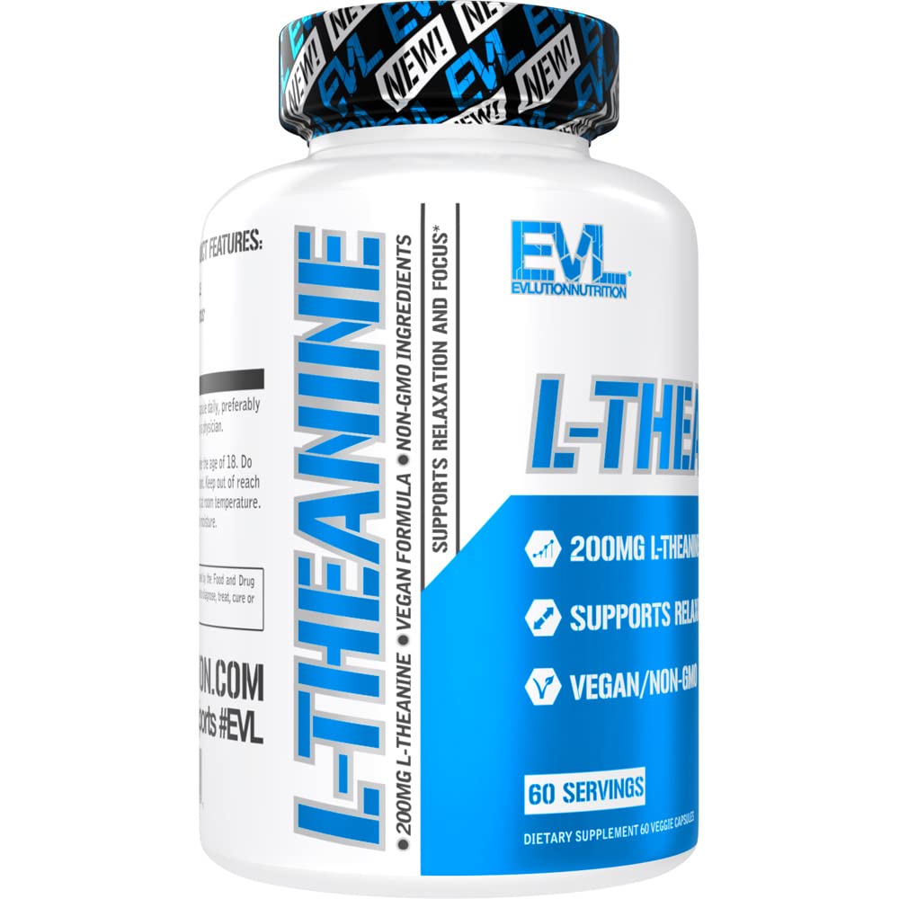 Evlution L-Theanine 200mg Capsules 60 Count