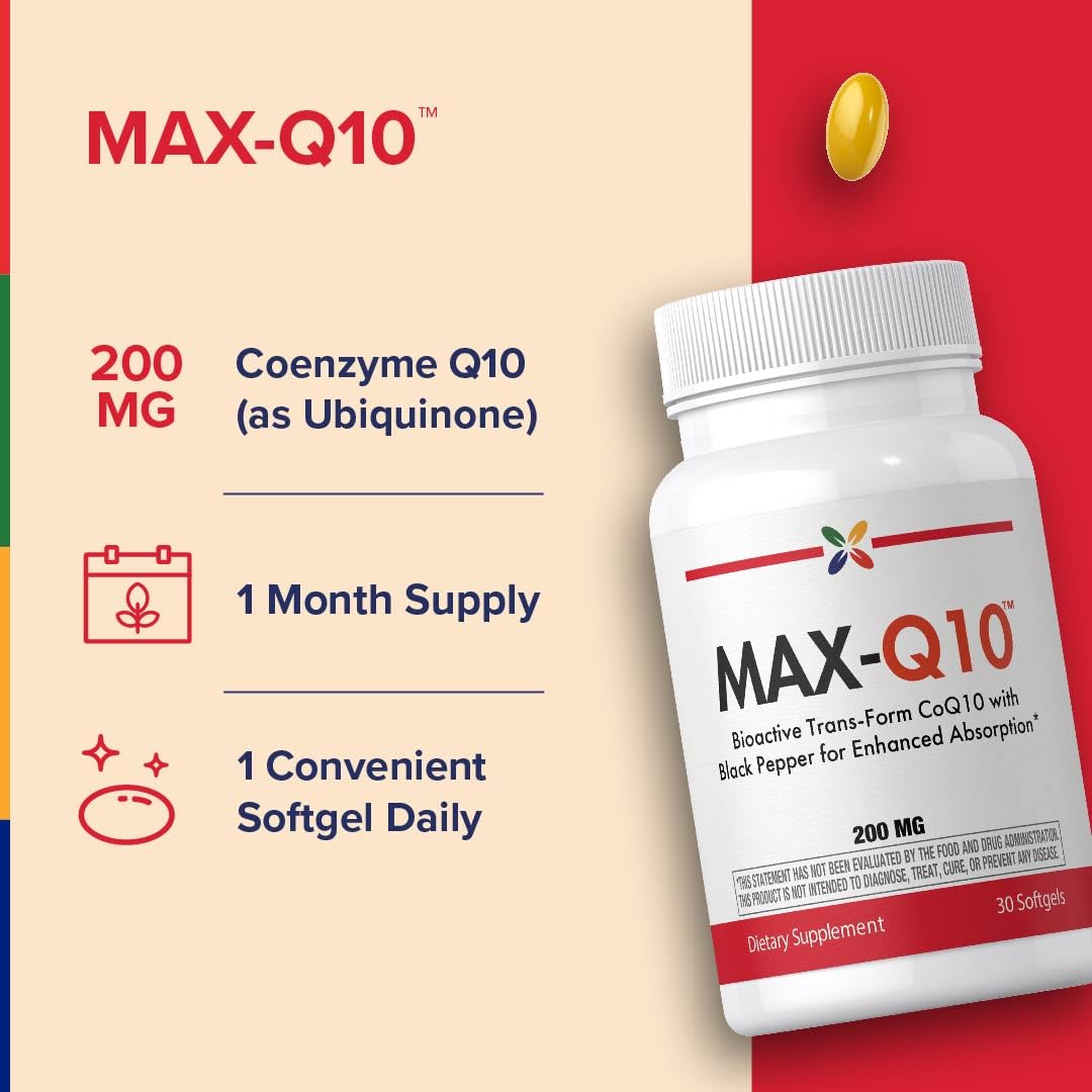 Stop Aging Now MAX-Q10 Coenzyme CoQ10 Softgels 30