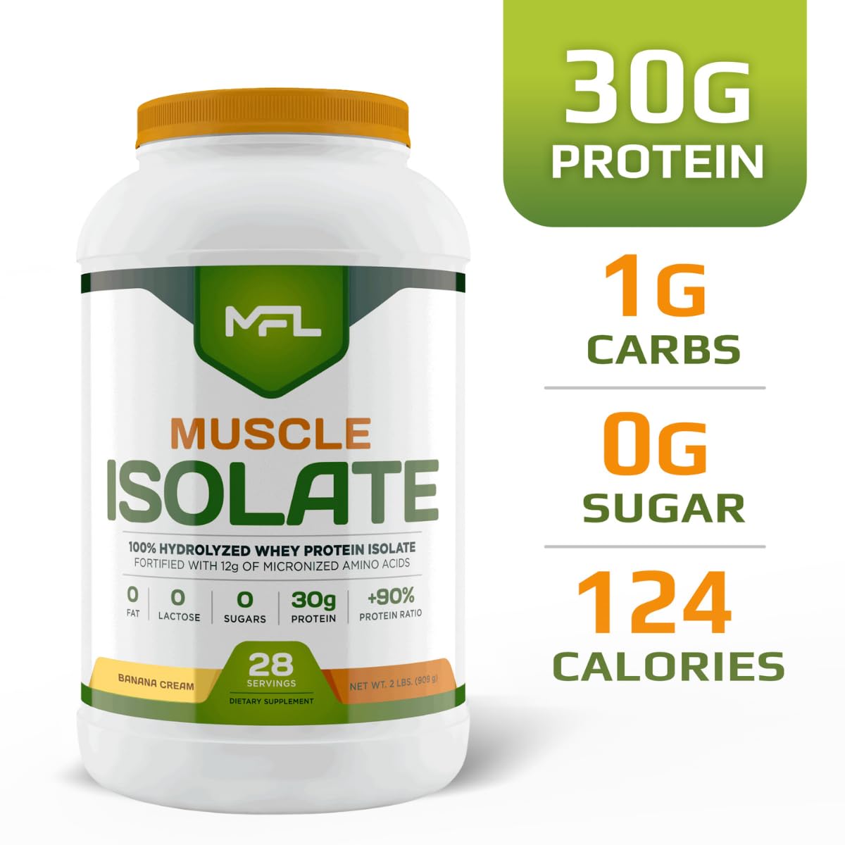 MUSCLE FOOD LABS MFL 100% Isolate Protein Powder 32 Servings