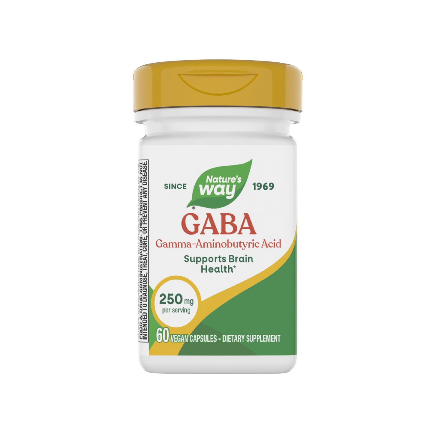 Nature's Way GABA, Gamma-Aminobutyric Acid Capsules, 60 Count
