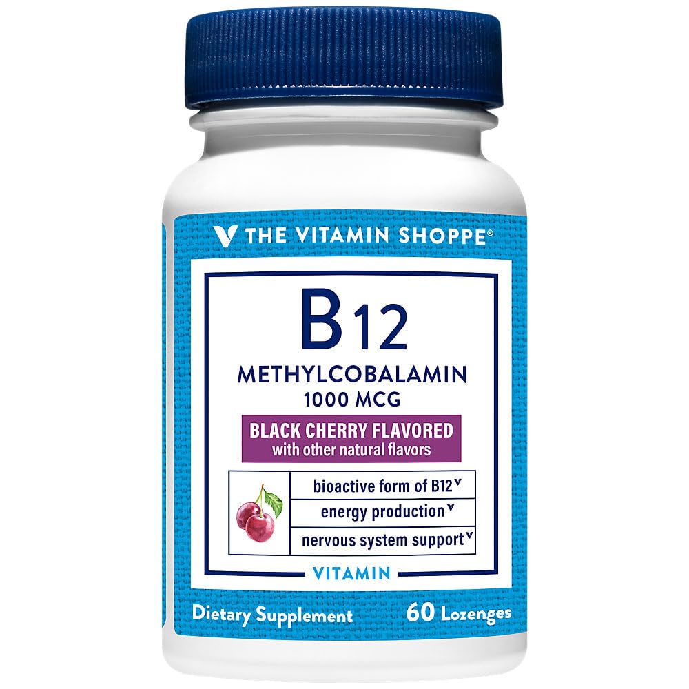The Vitamin Shoppe Vitamin B12 Methylcobalamin 1,000mcg Lozenges, 60 Count