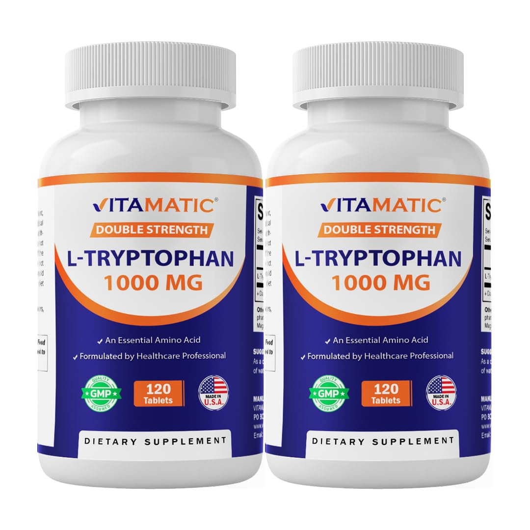 Vitamatic L-Tryptophan 1000mg Tablets, 120 Count