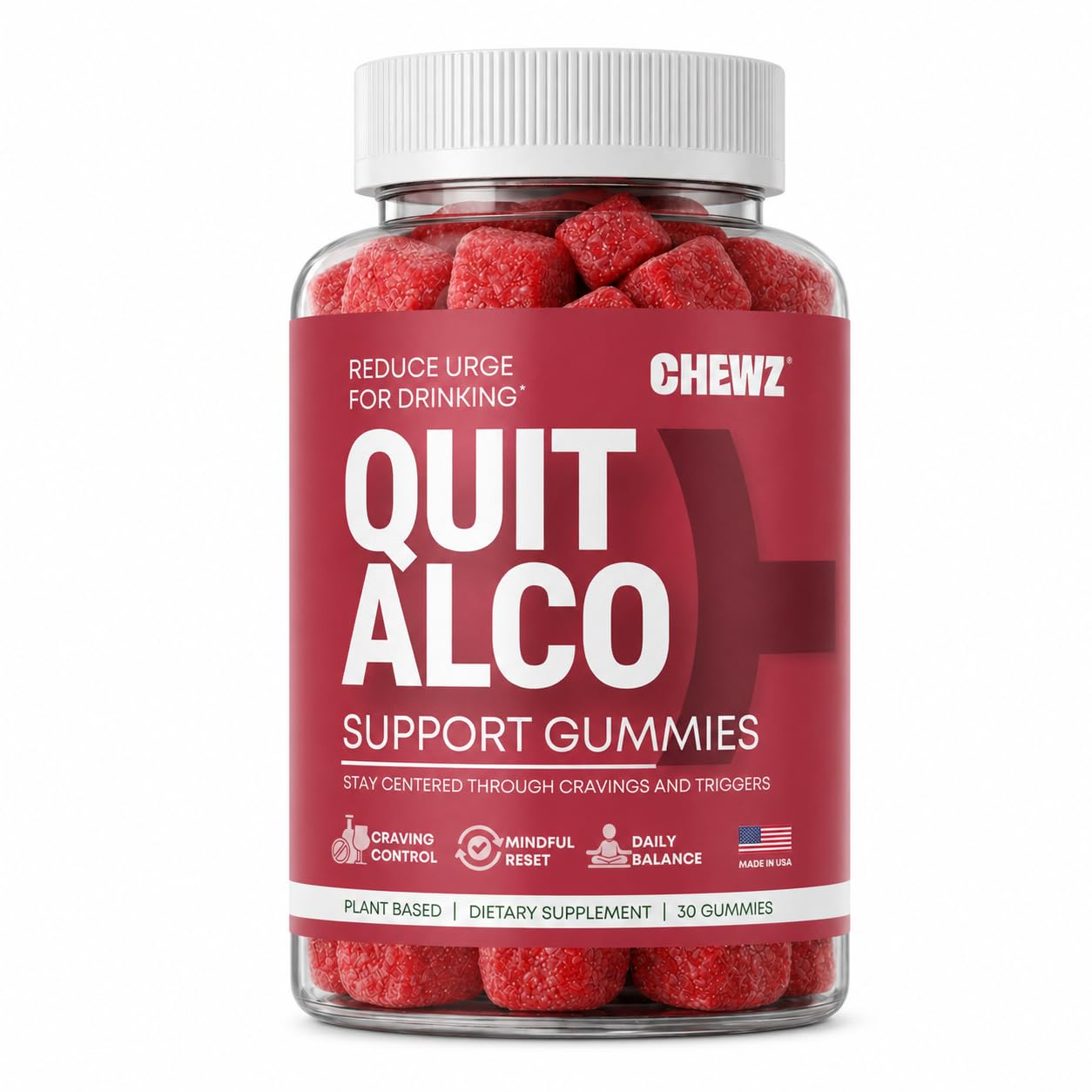 Health Chews CHEWZ Quit ALCO Support Gummies, 30-count
