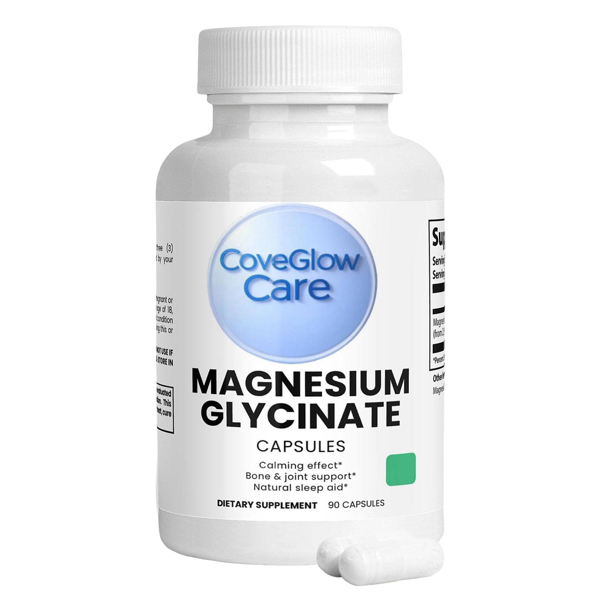 CoveGlow Care Magnesium Glycinate 275mg Capsules, 1 Count