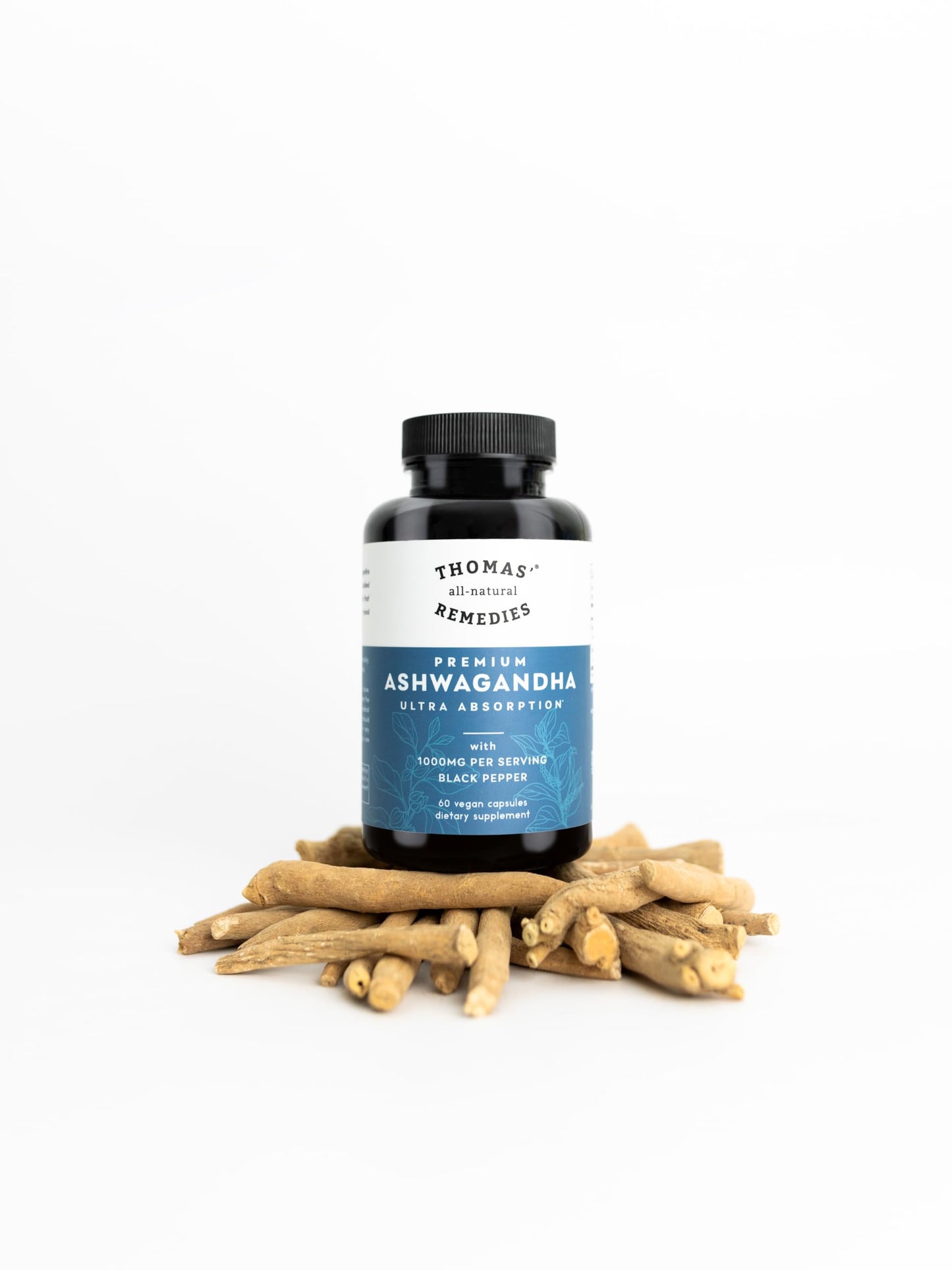 Thomas' all-natural Remedies Organic Ashwagandha Stress Support Supplement Capsule 60 Count