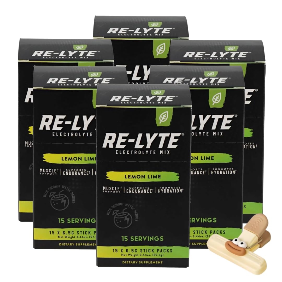 GROVE Relyte Electrolyte Mix Lemon Powder Packets, 6 Pack