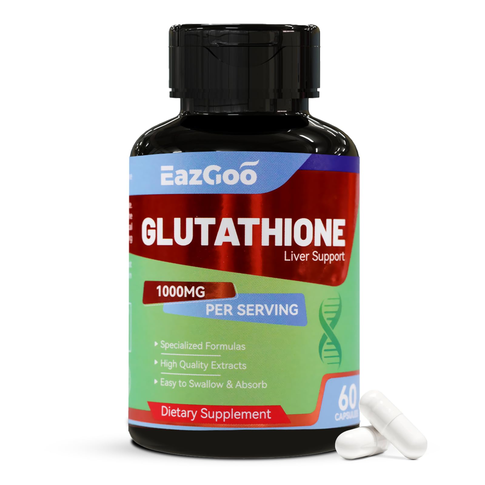 EAZGOO Glutathione Supplement 1000mg Capsule 60 Count