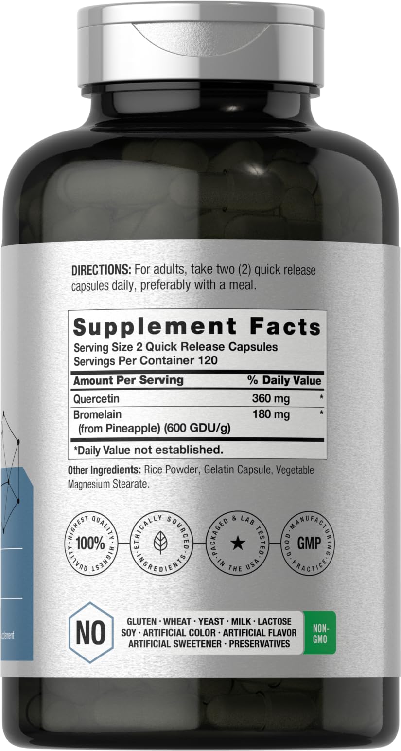 Horbäach Quercetin with Bromelain Supplement Capsule, 240 Count