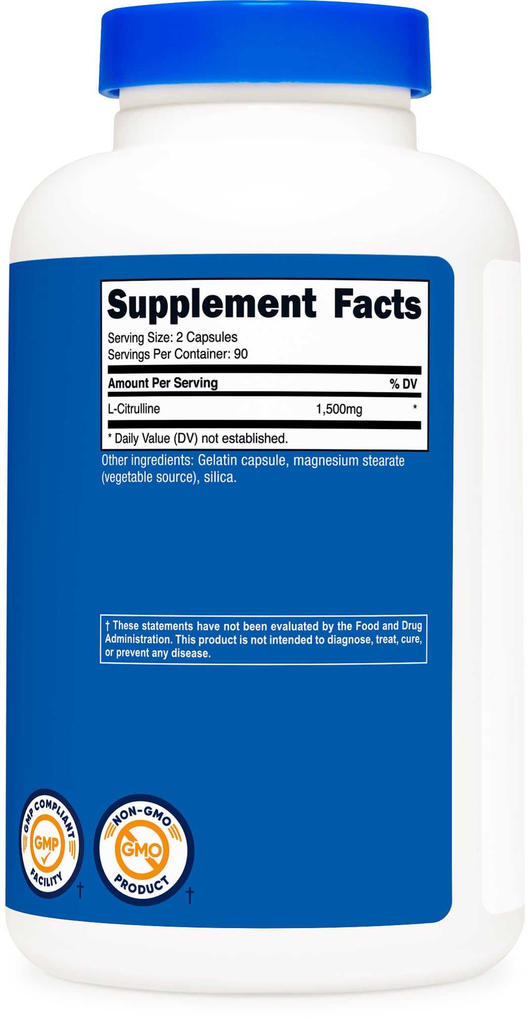 Nutricost L-Citrulline 1500mg, 180 Capsules