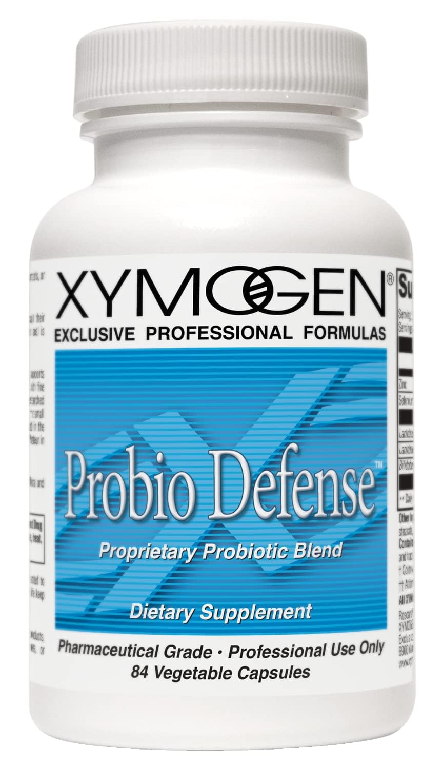XYMOGEN Probio Defense Daily Probiotic Blend for GI Balance Support Immune & Gut Health Aid 10 Billion CFU Lactobacillus Rhamnosus, Zinc & Selenium Gluten-Free & Non-GMO 84 Capsules