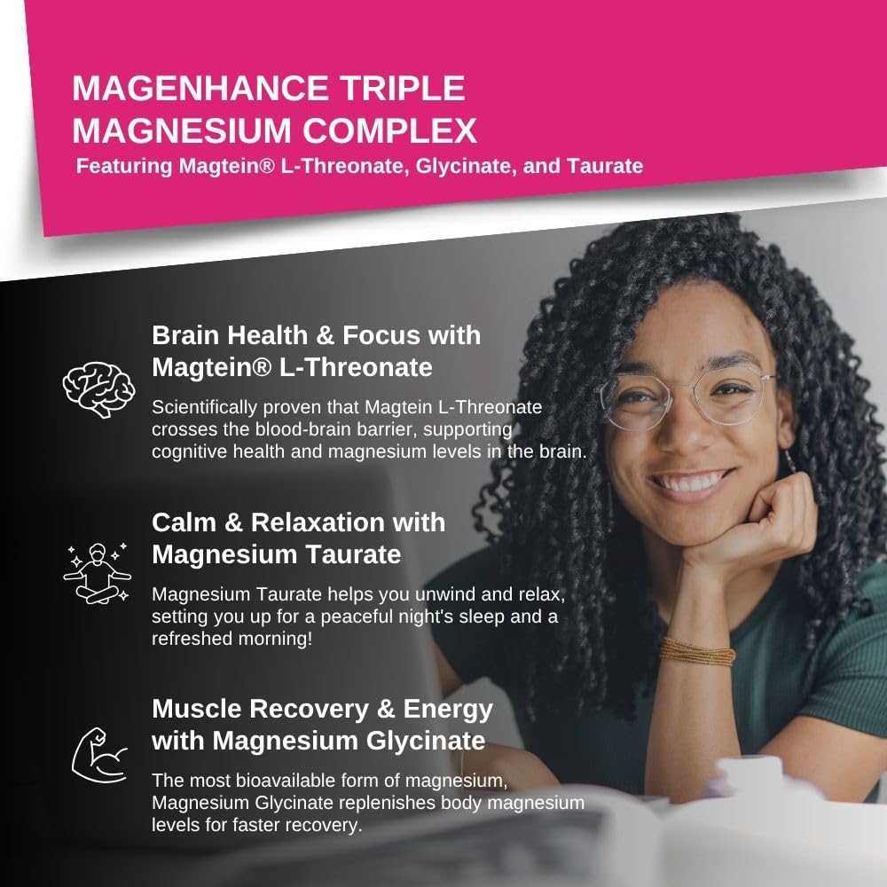 Intelligent Labs MagEnhance Magnesium 3-in-1 Complex for Sleep Support, 90 Capsules