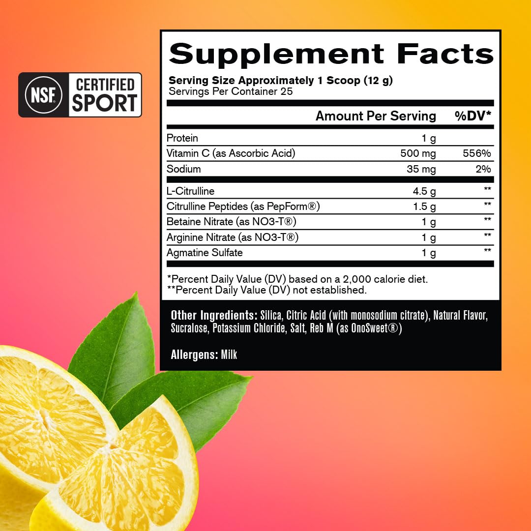 Bare Performance Nutrition BPN Pump Pre-Workout Powder with L-Citrulline, 10.6 Ounce