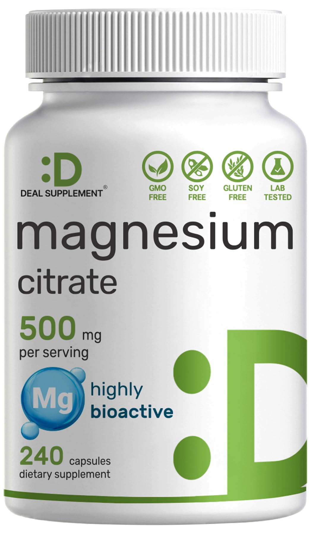 DEAL SUPPLEMENT Magnesium Citrate 500mg Capsule, 240 Count
