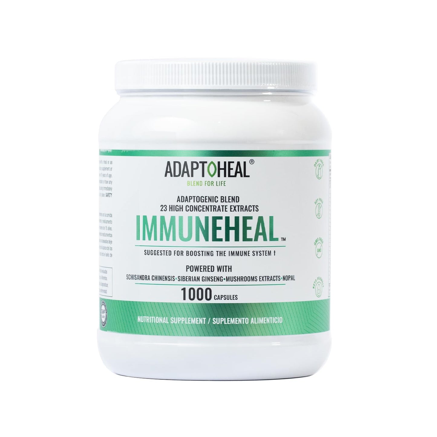 ADAPTOHEAL Immunheal Immune System Support Reishi, Ginseng 1000 Capsules