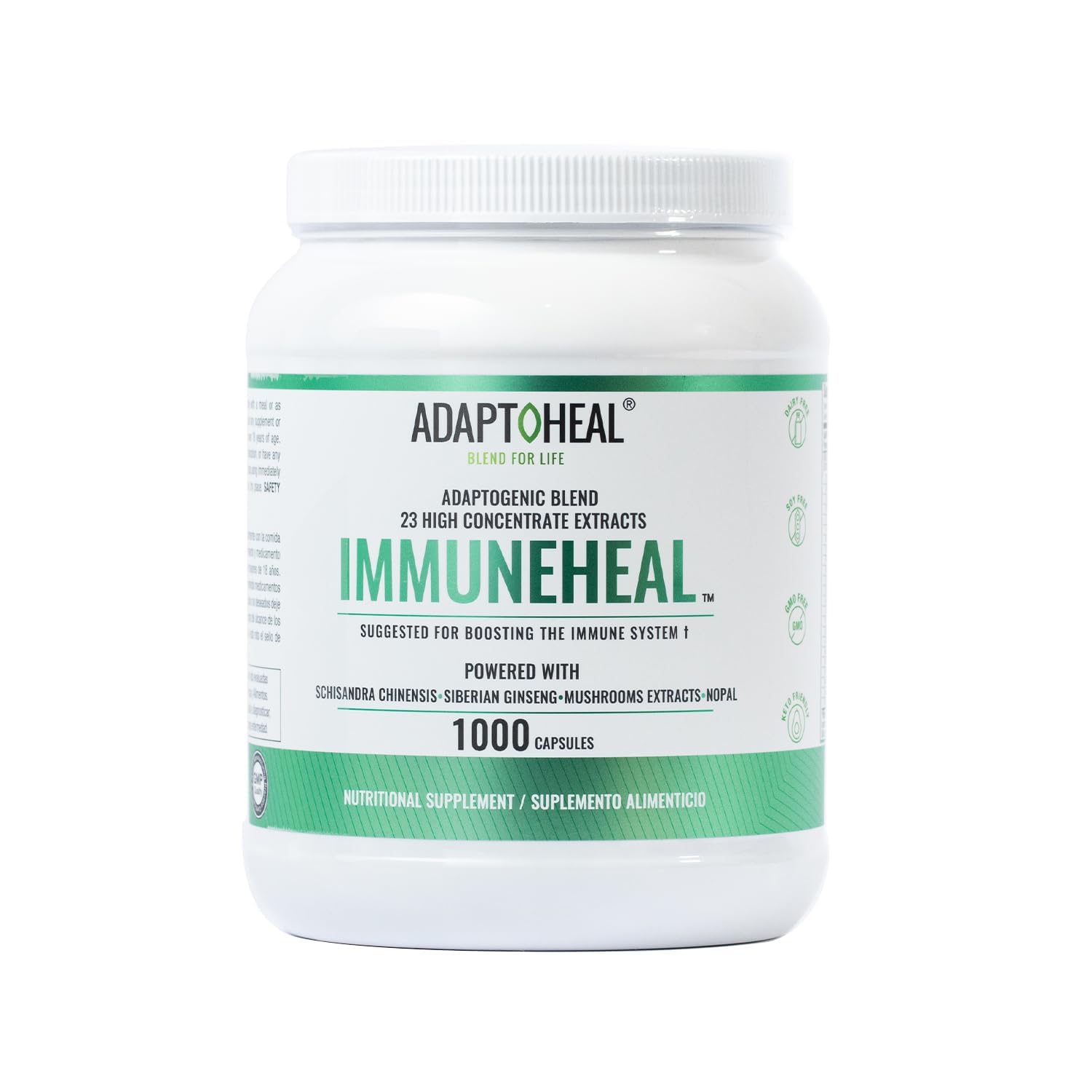 ADAPTOHEAL Immunheal Immune System Support Reishi, Ginseng 1000 Capsules