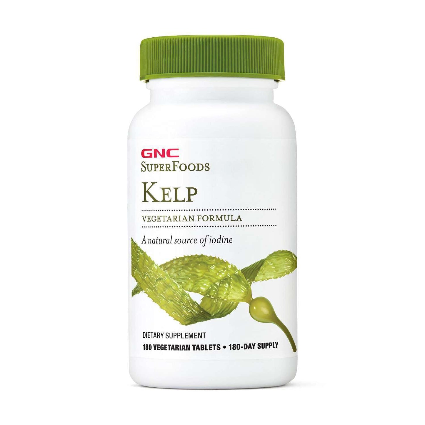 GNC SuperFoods Kelp Plus Calcium and Iodine Tablets, 180 Tablets