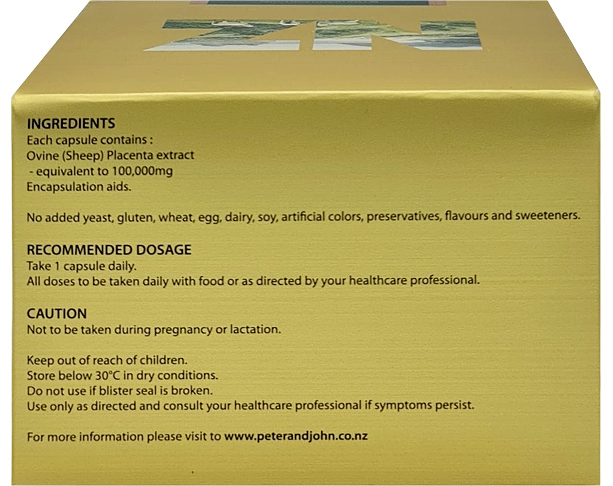 HEALTHFARM Peter John Ovine Placenta 100000 100 Capsules