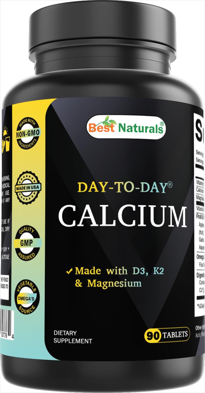 Best Naturals Calcium with D3, K2 & Magnesium 90 Tablets