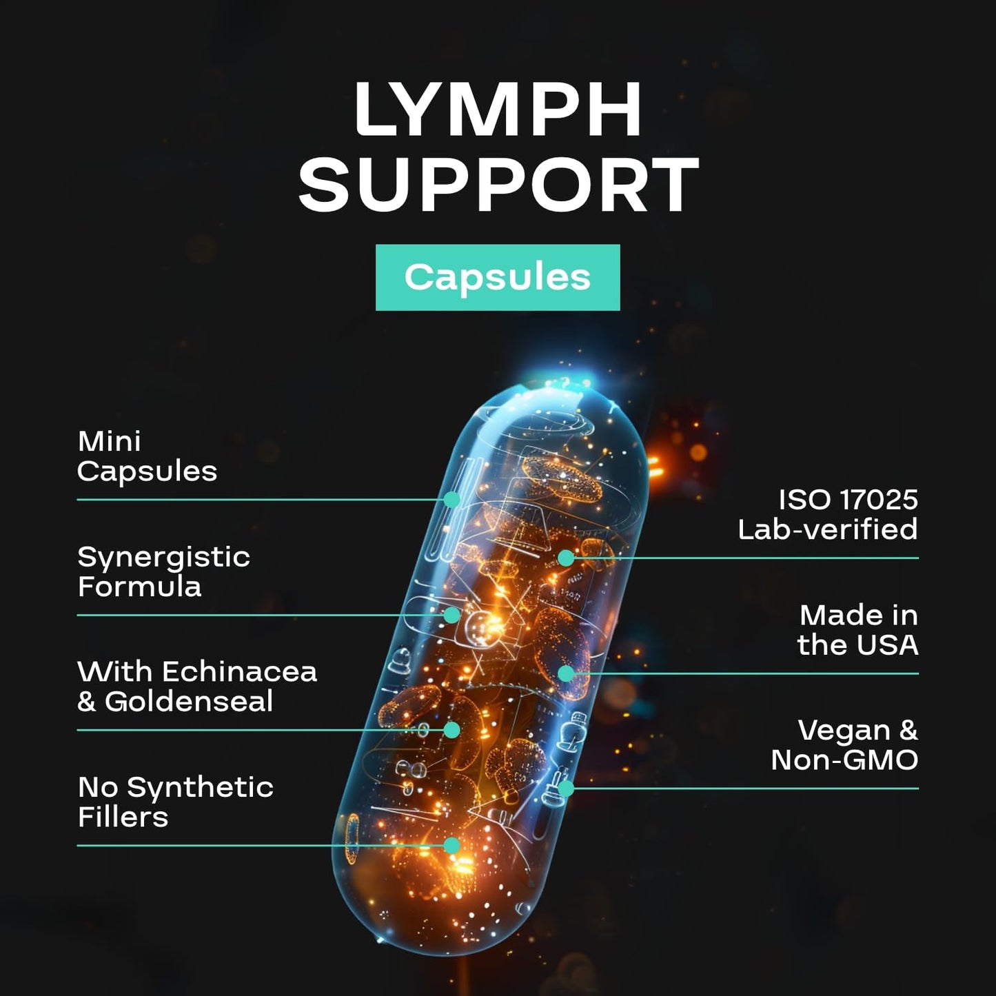 NEXGEN BLENDS Herbal Lymph System Support Supplement Capsule 60 Count