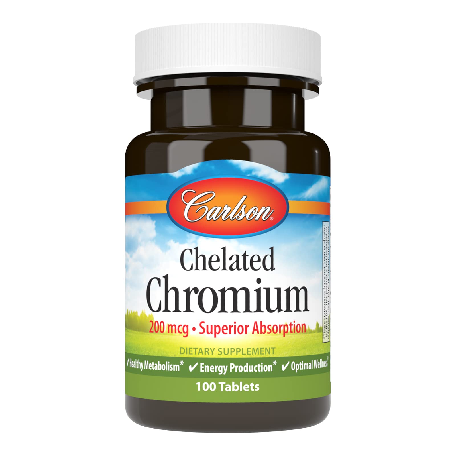Carlson Chelated Chromium 200 mcg Tablets, 100 Count