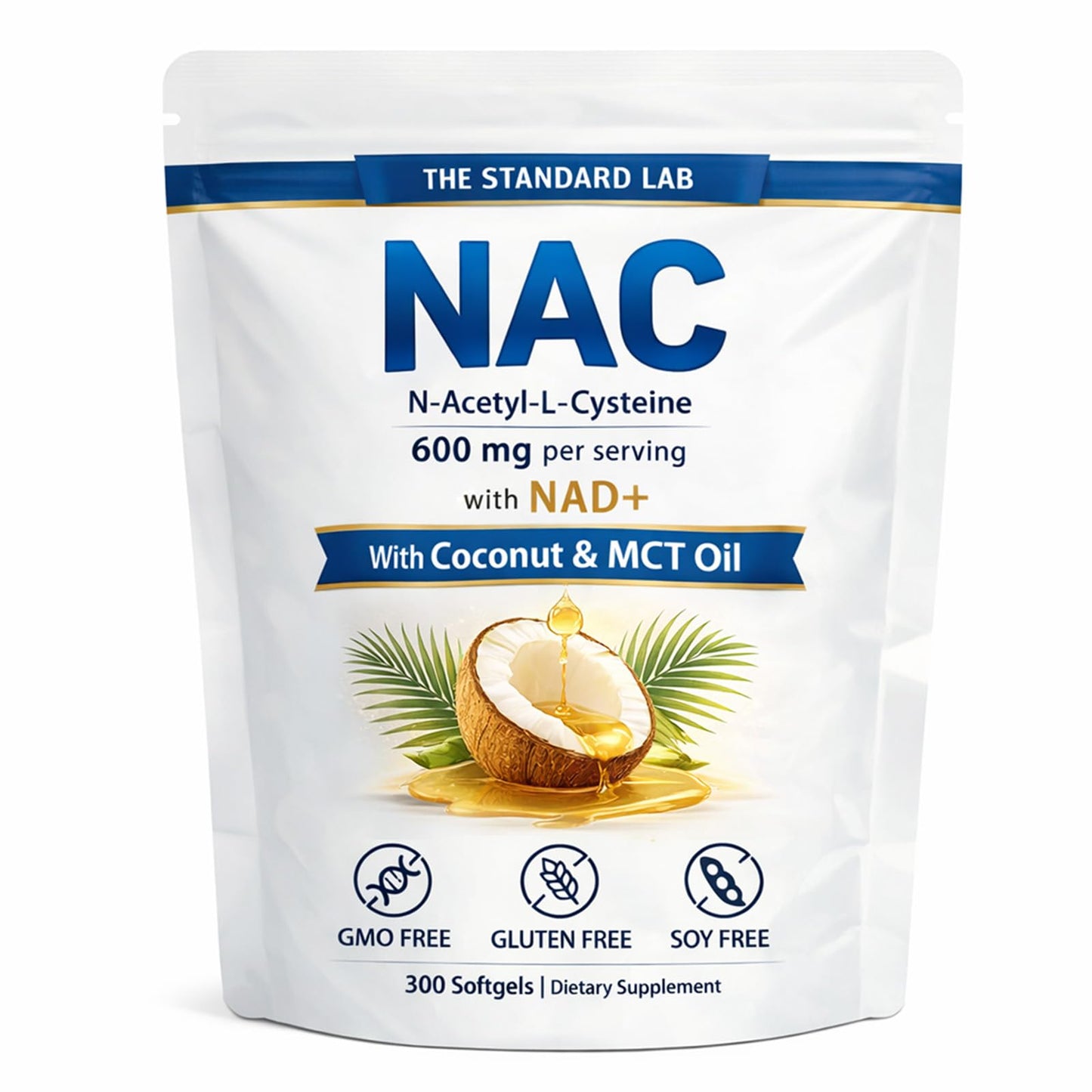Prspy NAC 600mg with NAD+ Daily Complex N-Acetyl Cysteine Supplement Softgels 300