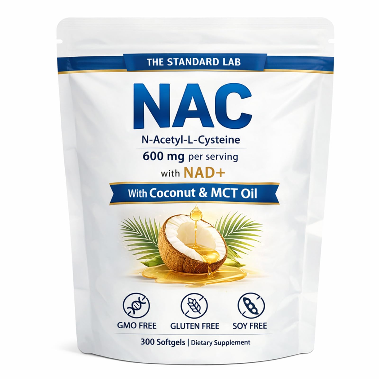 Prspy NAC 600mg with NAD+ Daily Complex N-Acetyl Cysteine Supplement Softgels 300