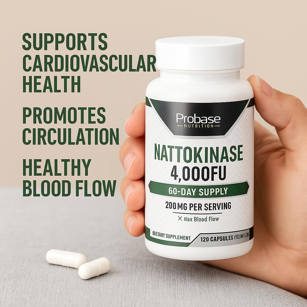 Probase Nutrition Nattokinase Supplement 4,000 FU Capsules, 120 Count