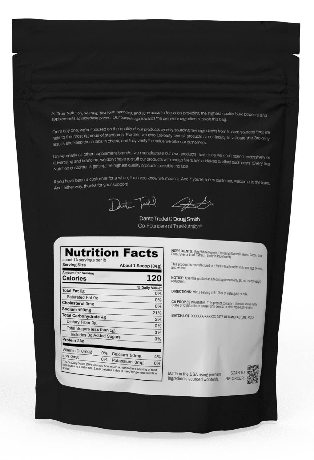 True Nutrition Egg White Protein Powder 32 Servings Chocolate Fudge Brownie