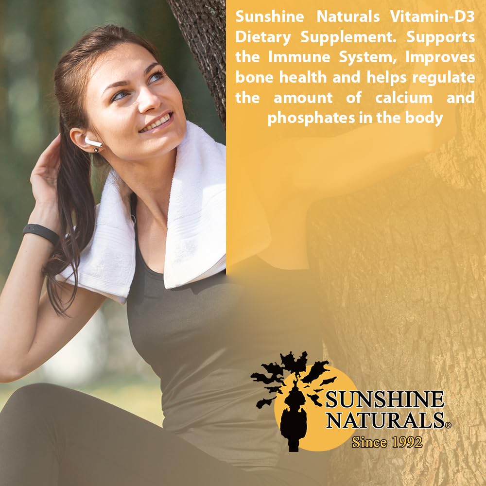 Sunshine Naturals Vitamin D3 Dietary Supplement Softgels 300