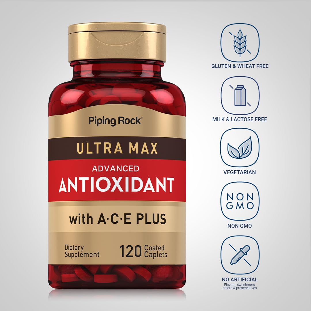 Piping Rock Antioxidant Supplements Caplets 120 Count