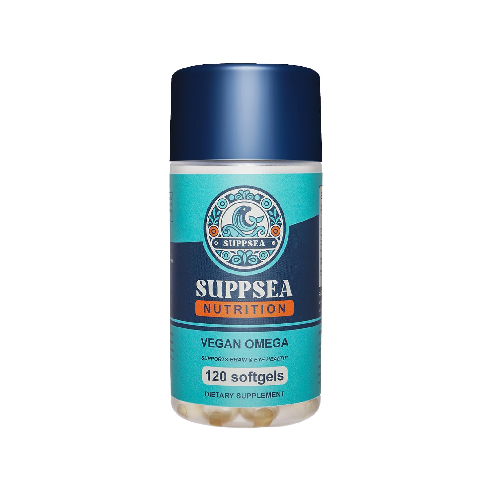 SUPPSEA Vegan Omega Algae Oil Softgels, 120 Count