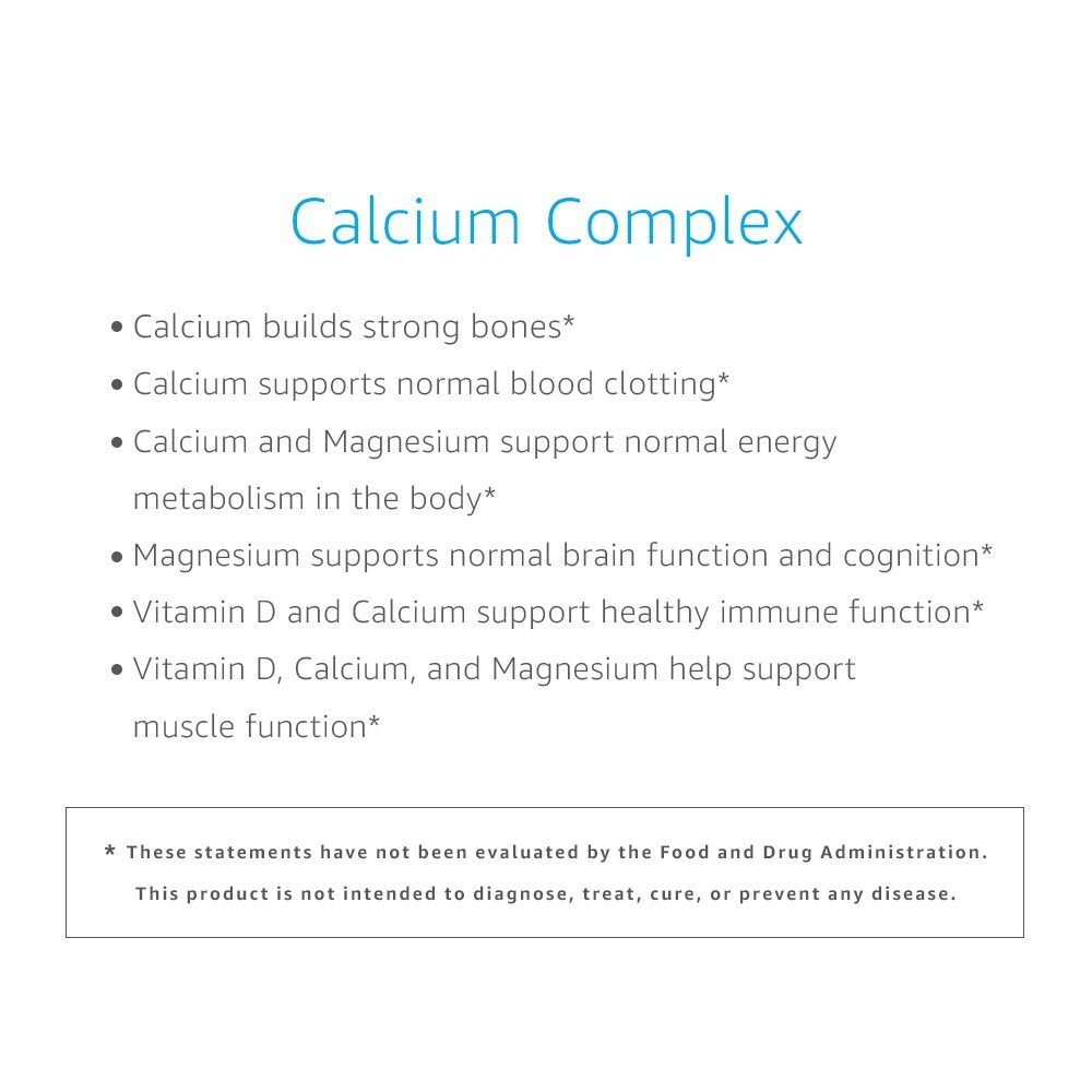 Amazon Elements Calcium Complex 750mg Capsules, 195 Count