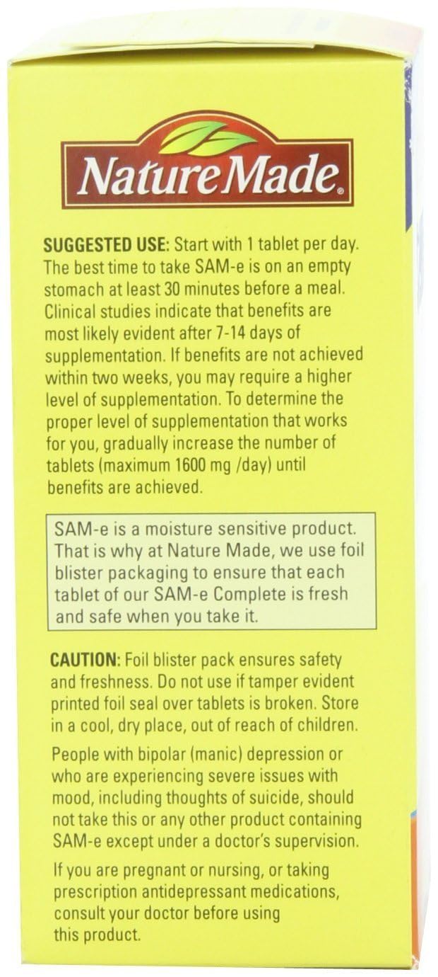 Nature Made Sam-e Complete 400-mg Tablets 72