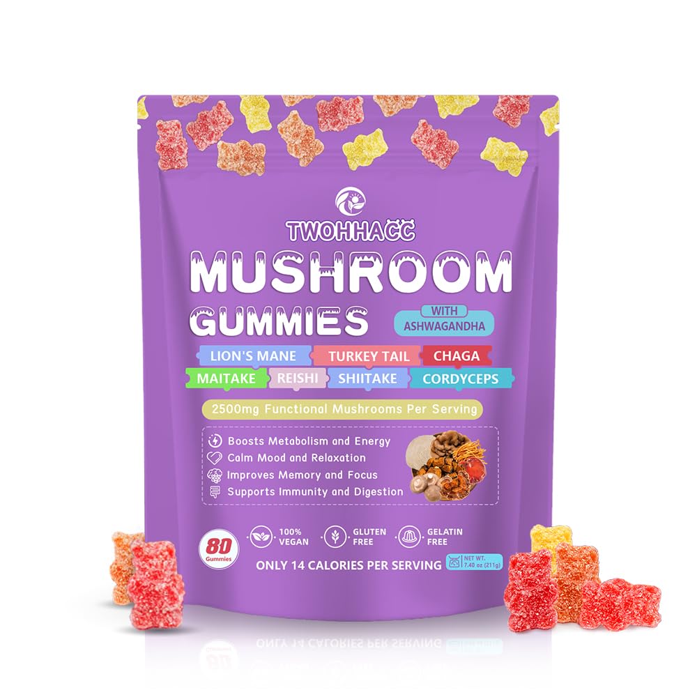 TWOHHACC Mushroom Complex Gummies – 80 Gummies